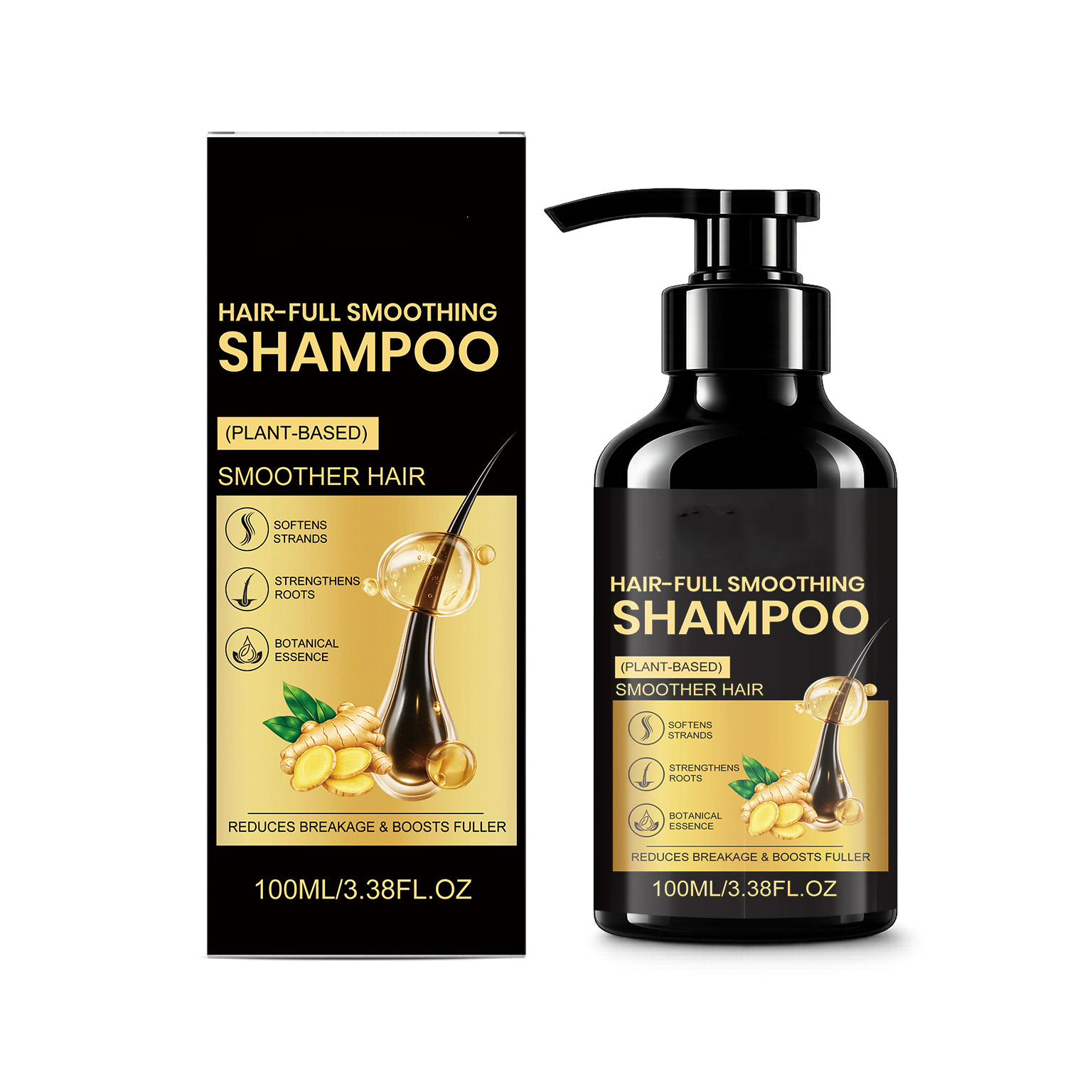 Ginger Rich Shampoo for Daily Cleaning, Fluffy Hair, Smooth, Light, Refreshing, Gentle Care