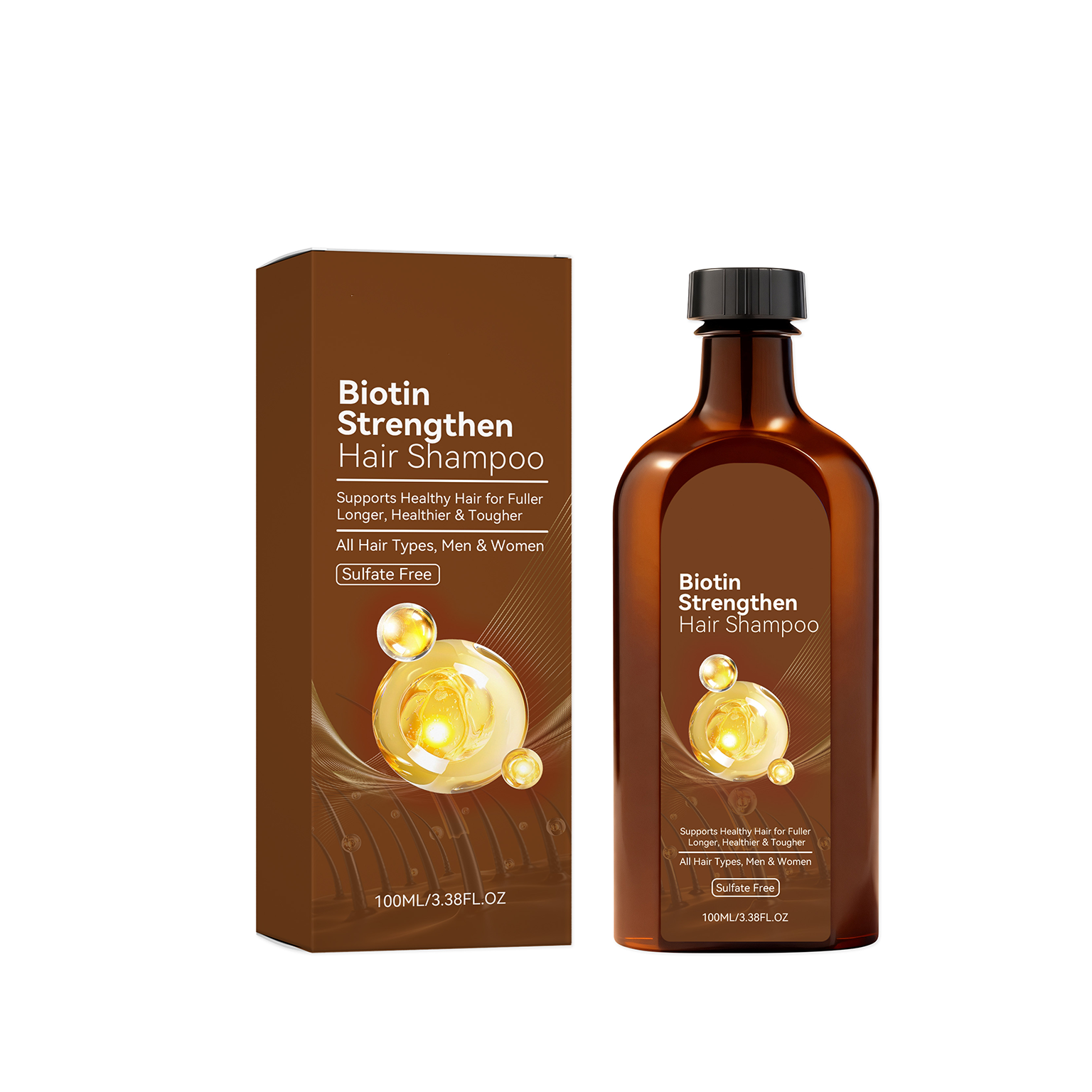 Biotin shampoo gently cleanses, plump texture nourishes scalp, refreshing and comfortable shampoo