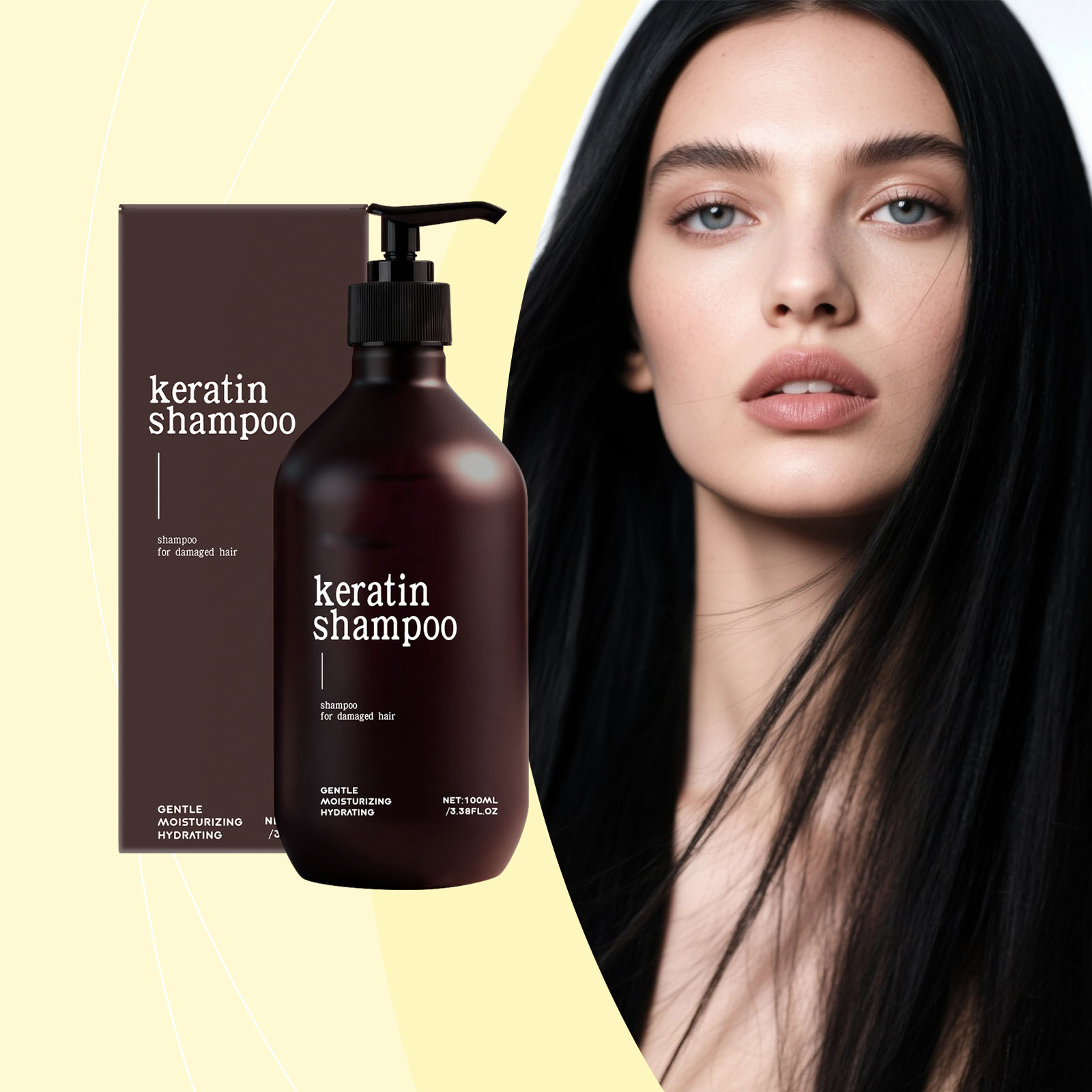 Keratin shampoo gently cleanses the scalp and leaves the hair feeling light, silky, and smooth