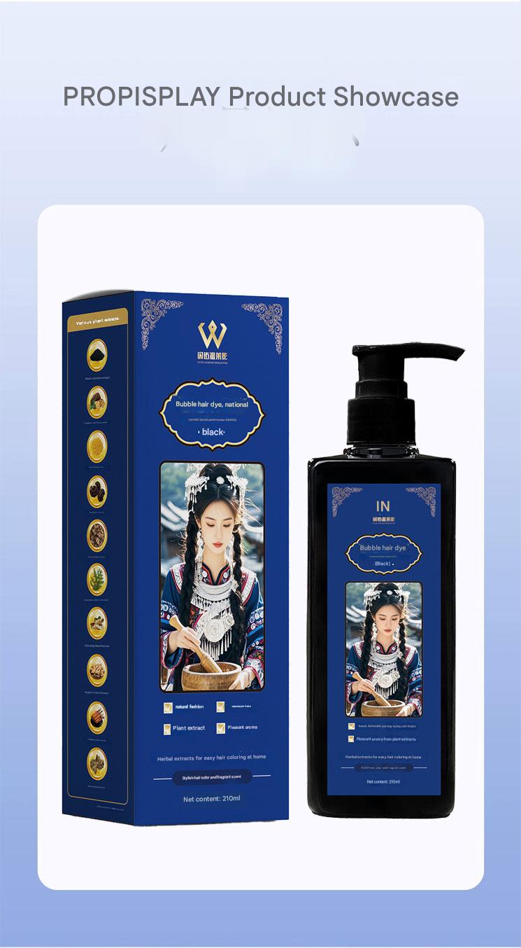 Sparkling Diamond Wenlaiying Single Agent Bubble Hair Dye (R1101 Black+R1102 Black Tea+R1103 Chestnut Brown)