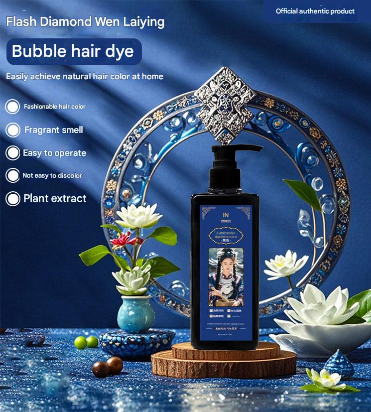 Sparkling Diamond Wenlaiying Single Agent Bubble Hair Dye (R1101 Black+R1102 Black Tea+R1103 Chestnut Brown)
