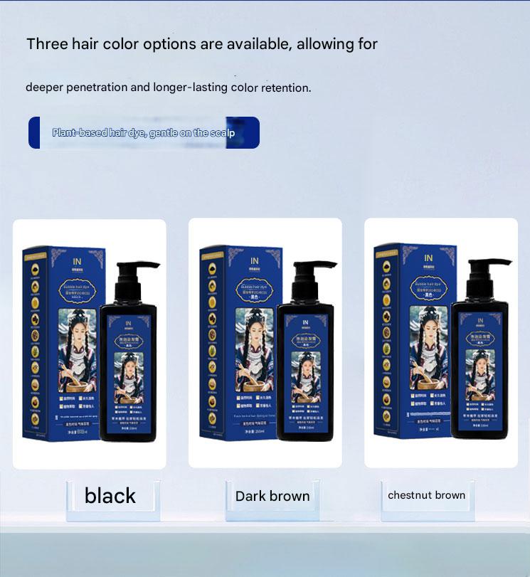 Sparkling Diamond Wenlaiying Single Agent Bubble Hair Dye (R1101 Black+R1102 Black Tea+R1103 Chestnut Brown)