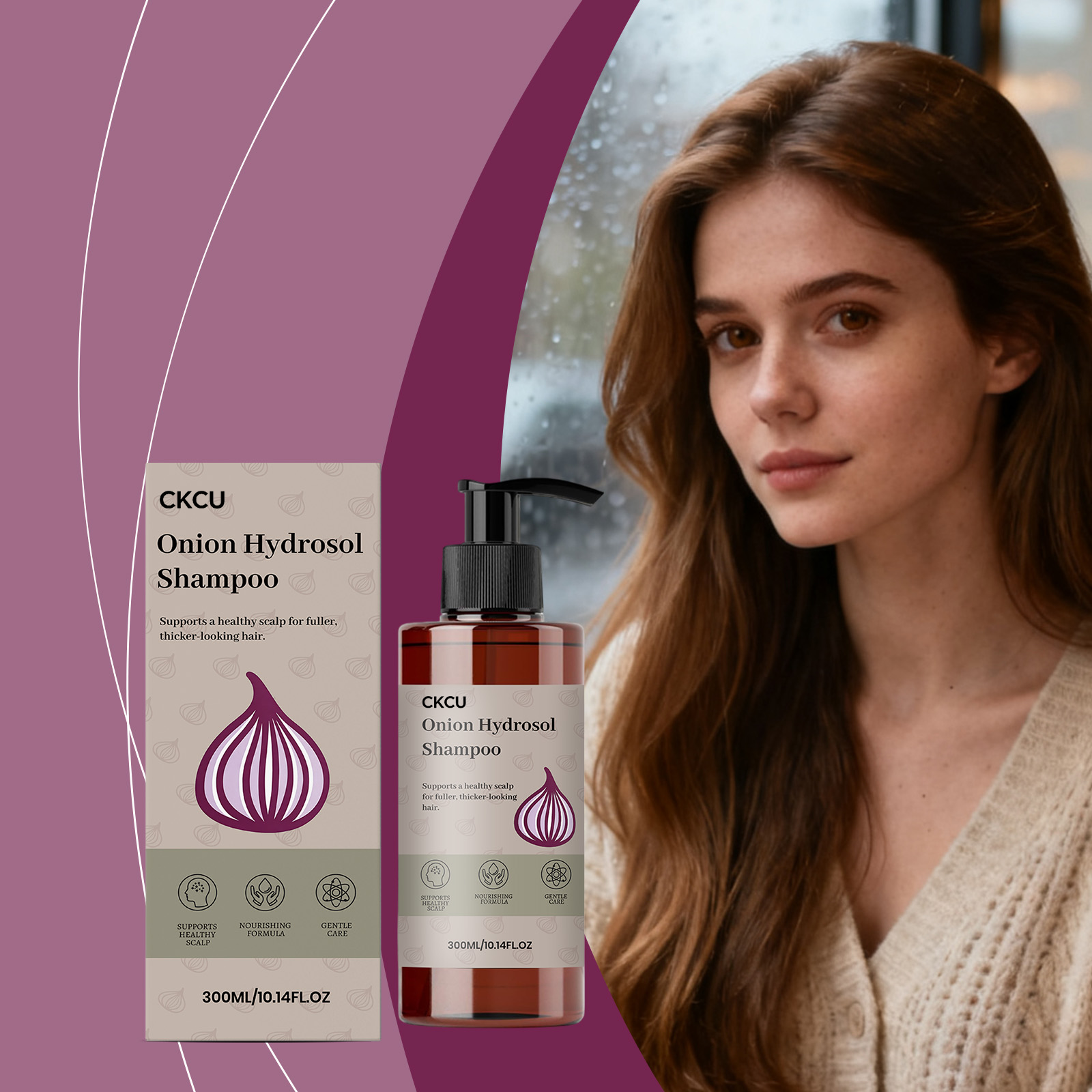 Onion Smooth Shampoo for Daily Gentle Cleaning, Smooth, Light, Refreshing, and Fluffy Hair Care Shampoo