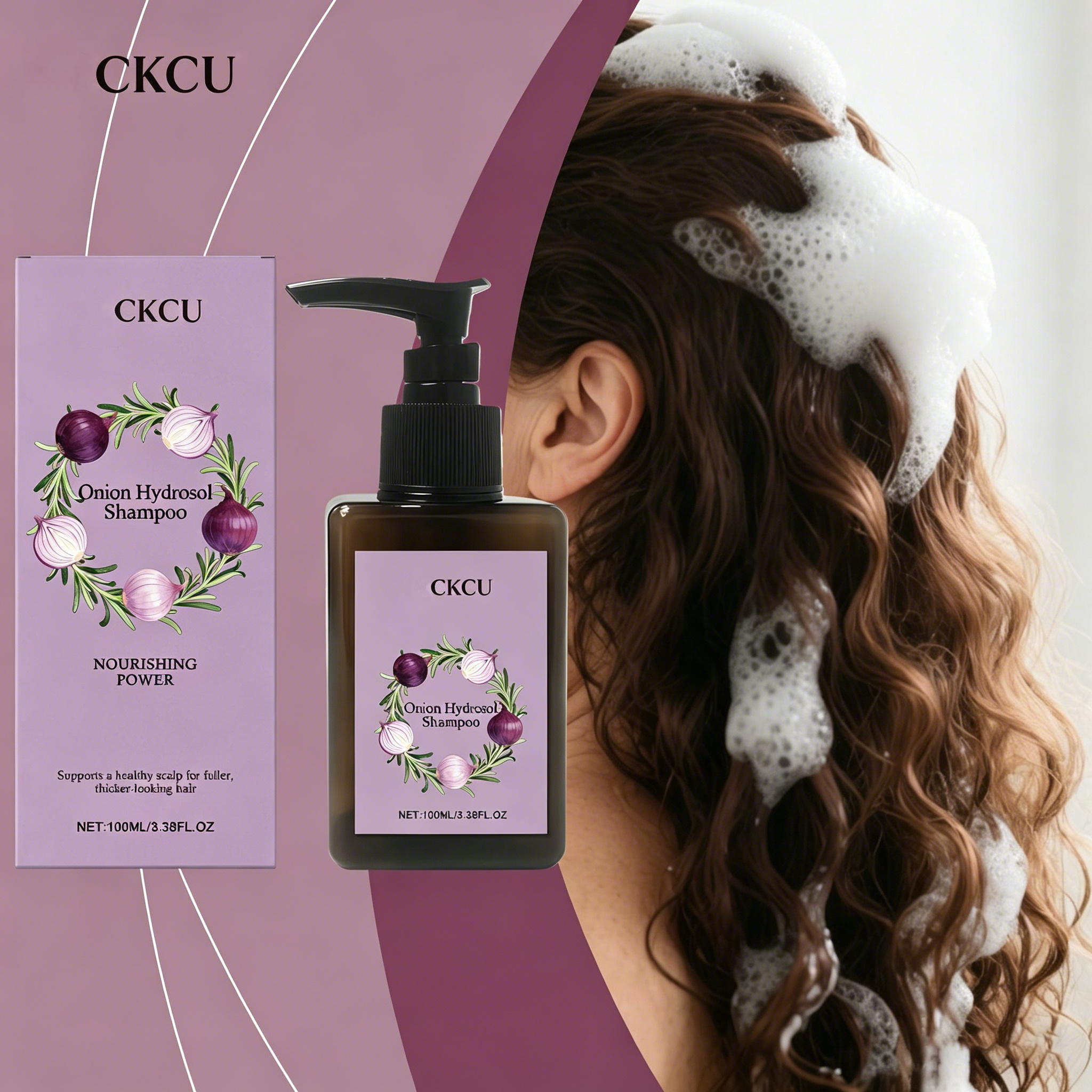 Onion hydrosol shampoo gently cleanses fluffy hair, cleanses soft and smooth hair shampoo