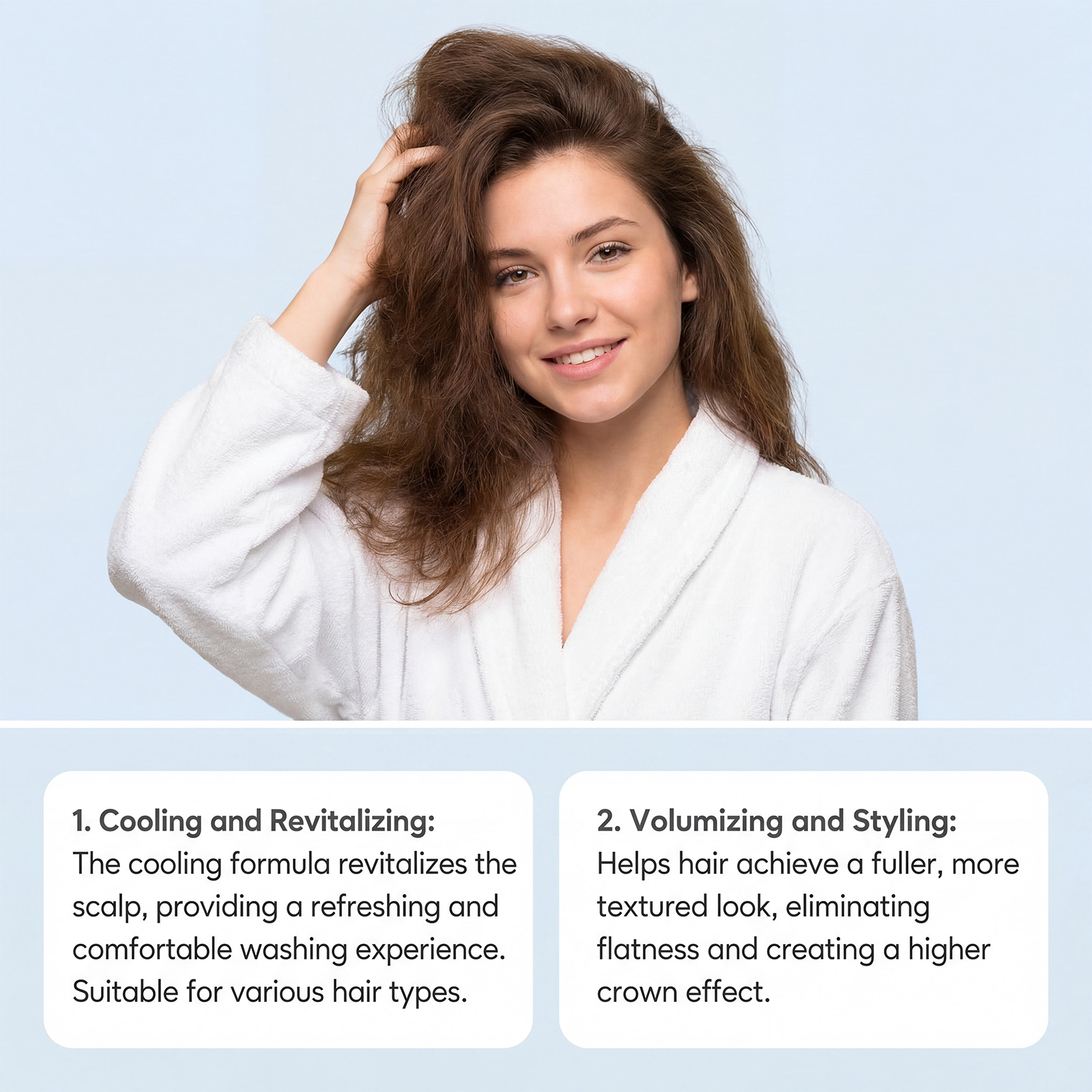 Amino acid shampoo is gentle for daily cleaning, with smooth and lightweight hair care