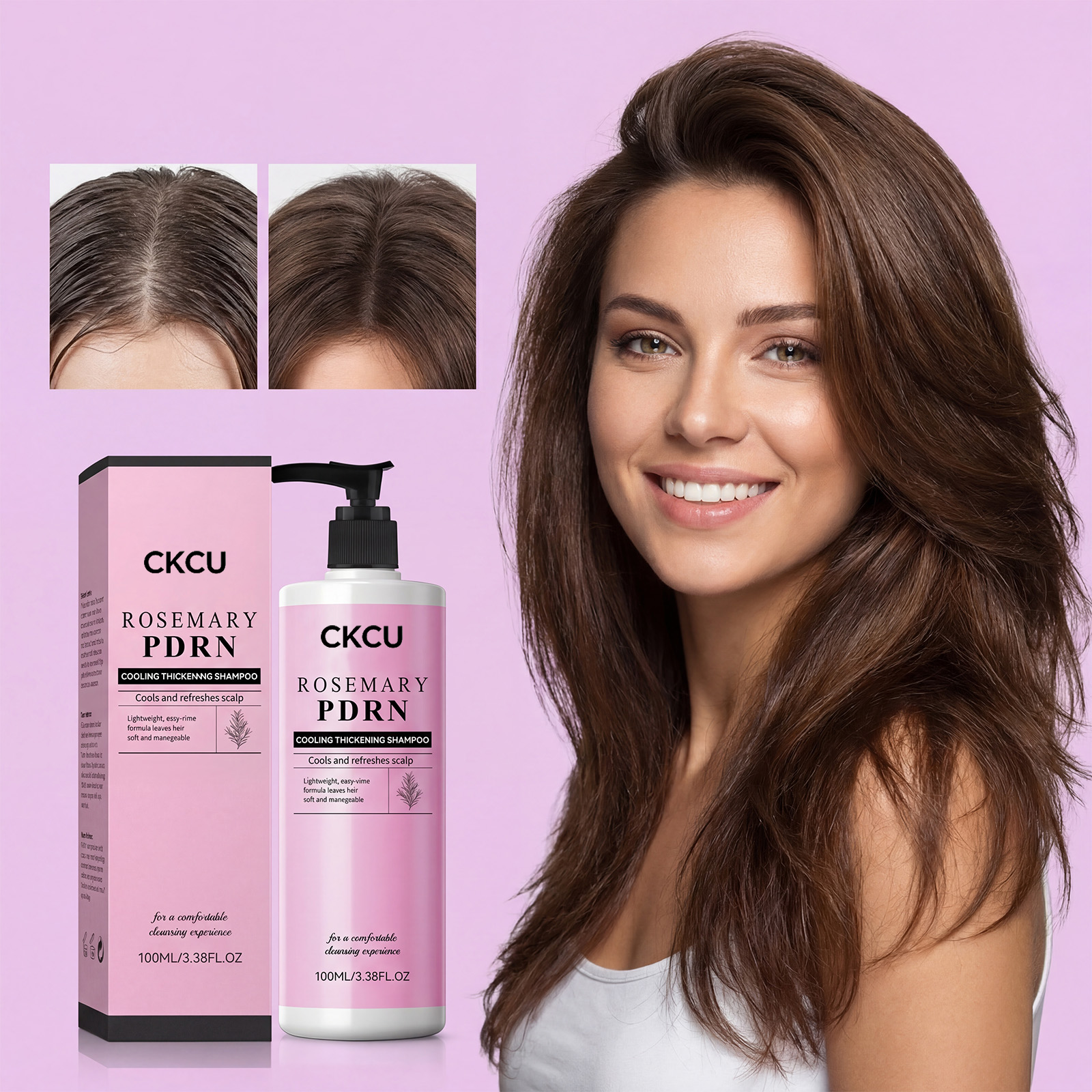 Amino acid shampoo is gentle for daily cleaning, with smooth and lightweight hair care