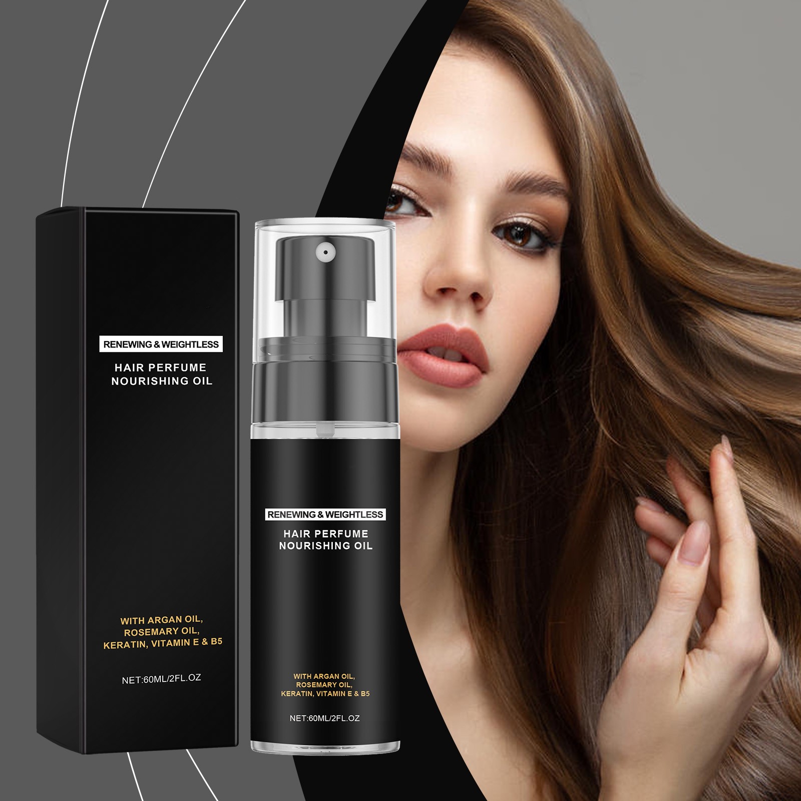 Hair care fragrance spray mildly nourishes hair, fragrance and softness improve irritability, glow and relieve hair care spray