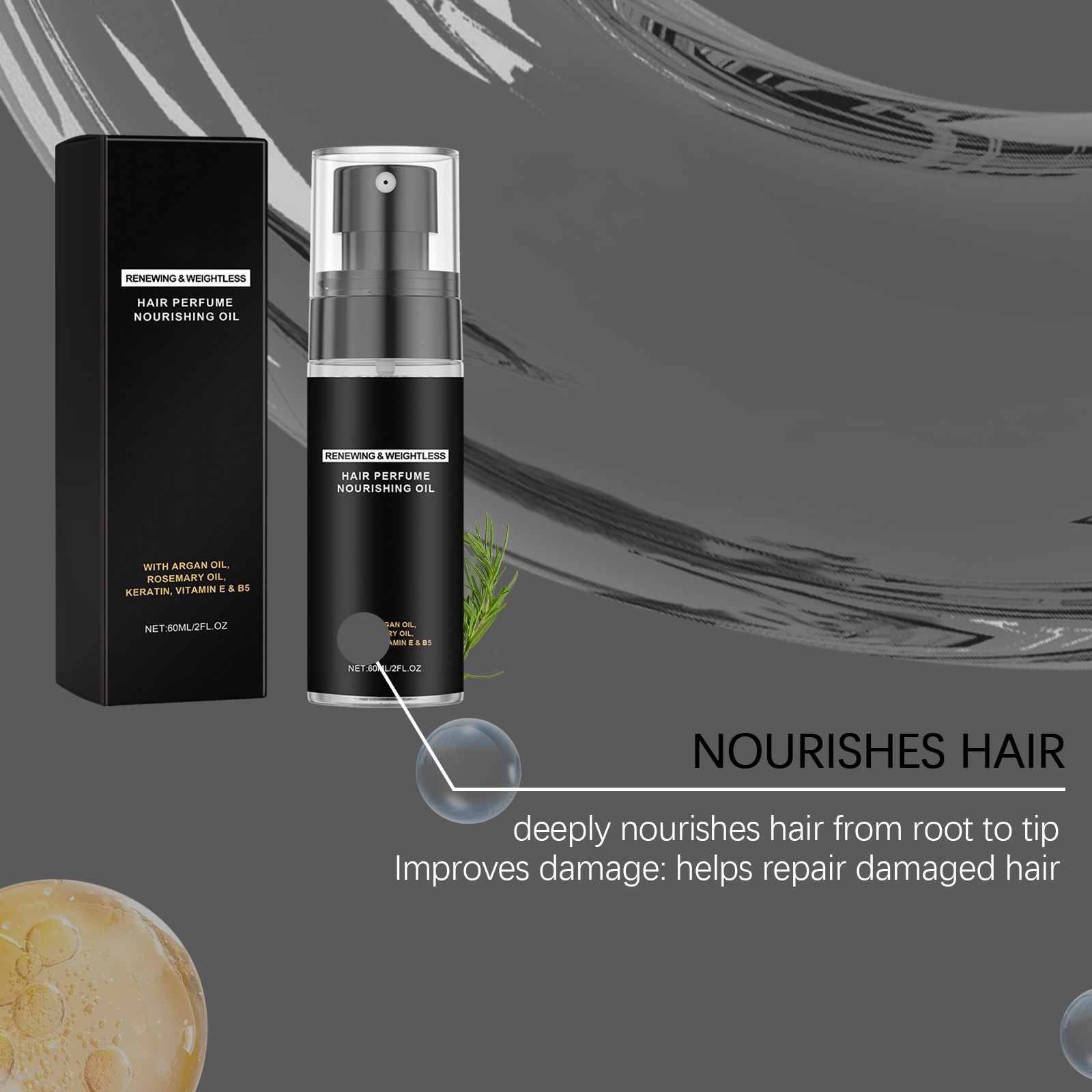 Hair care fragrance spray mildly nourishes hair, fragrance and softness improve irritability, glow and relieve hair care spray