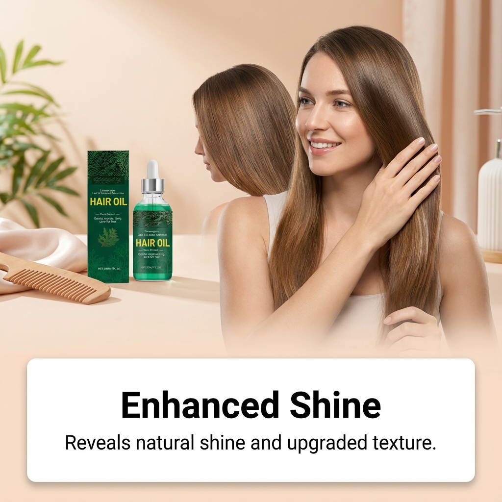 Natural, smooth, glossy hair care, frizzy hair texture, hair oil