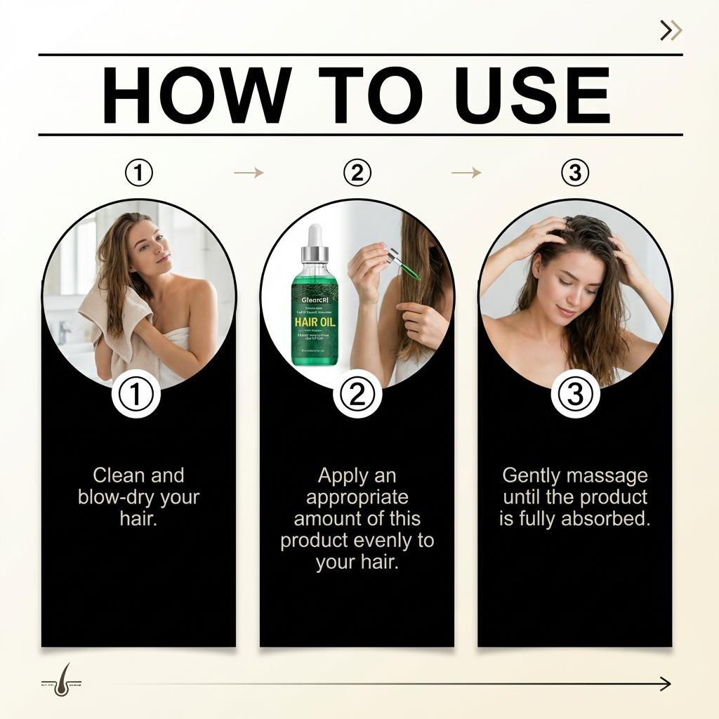 Natural, smooth, glossy hair care, frizzy hair texture, hair oil