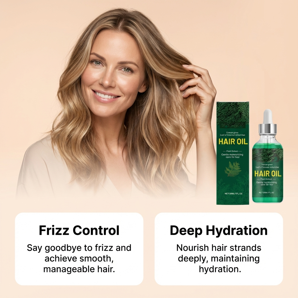Natural, smooth, glossy hair care, frizzy hair texture, hair oil