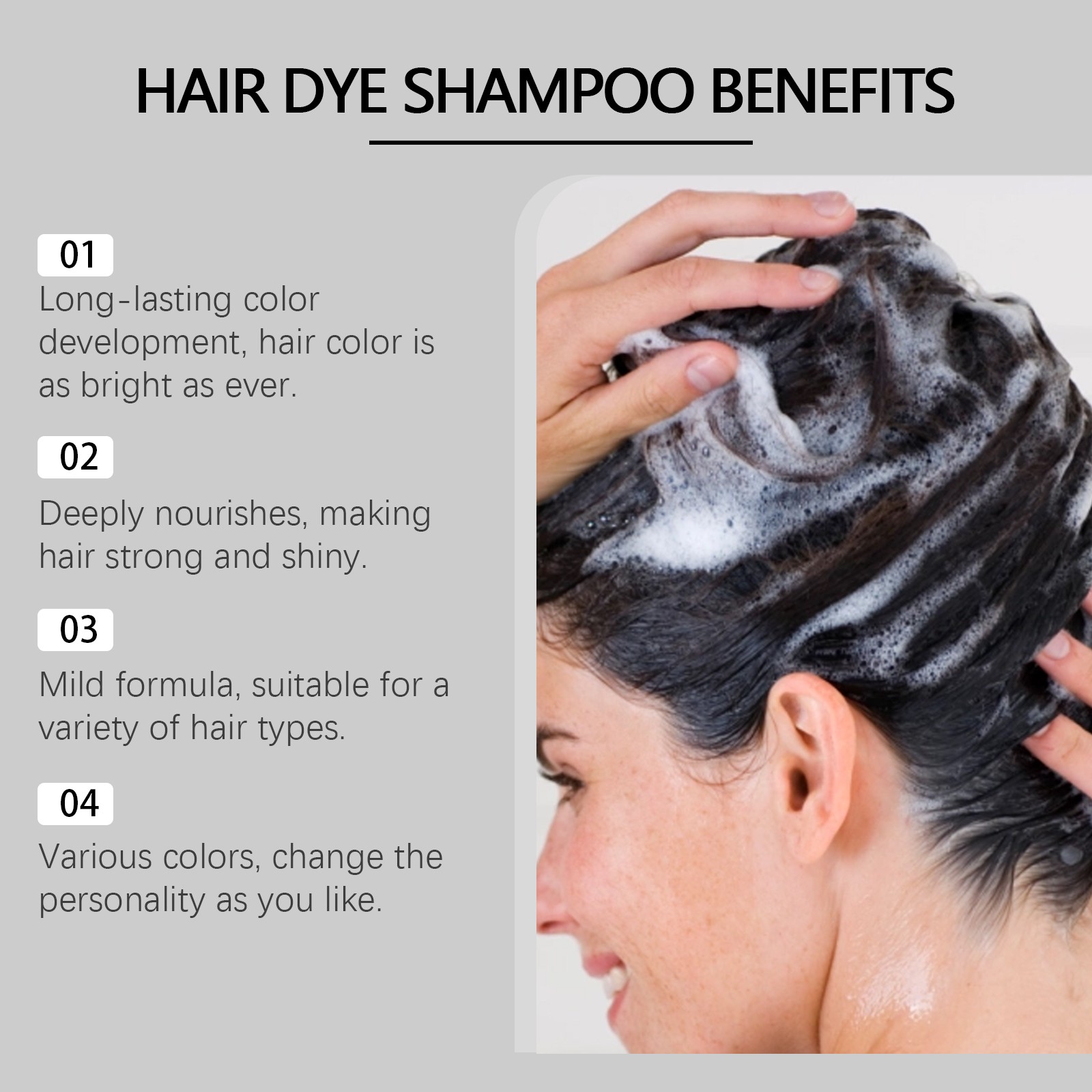 Hairdressing and hair dyeing shampoo Herbal essence plant extracts maintain lasting color and healthy hair dyeing