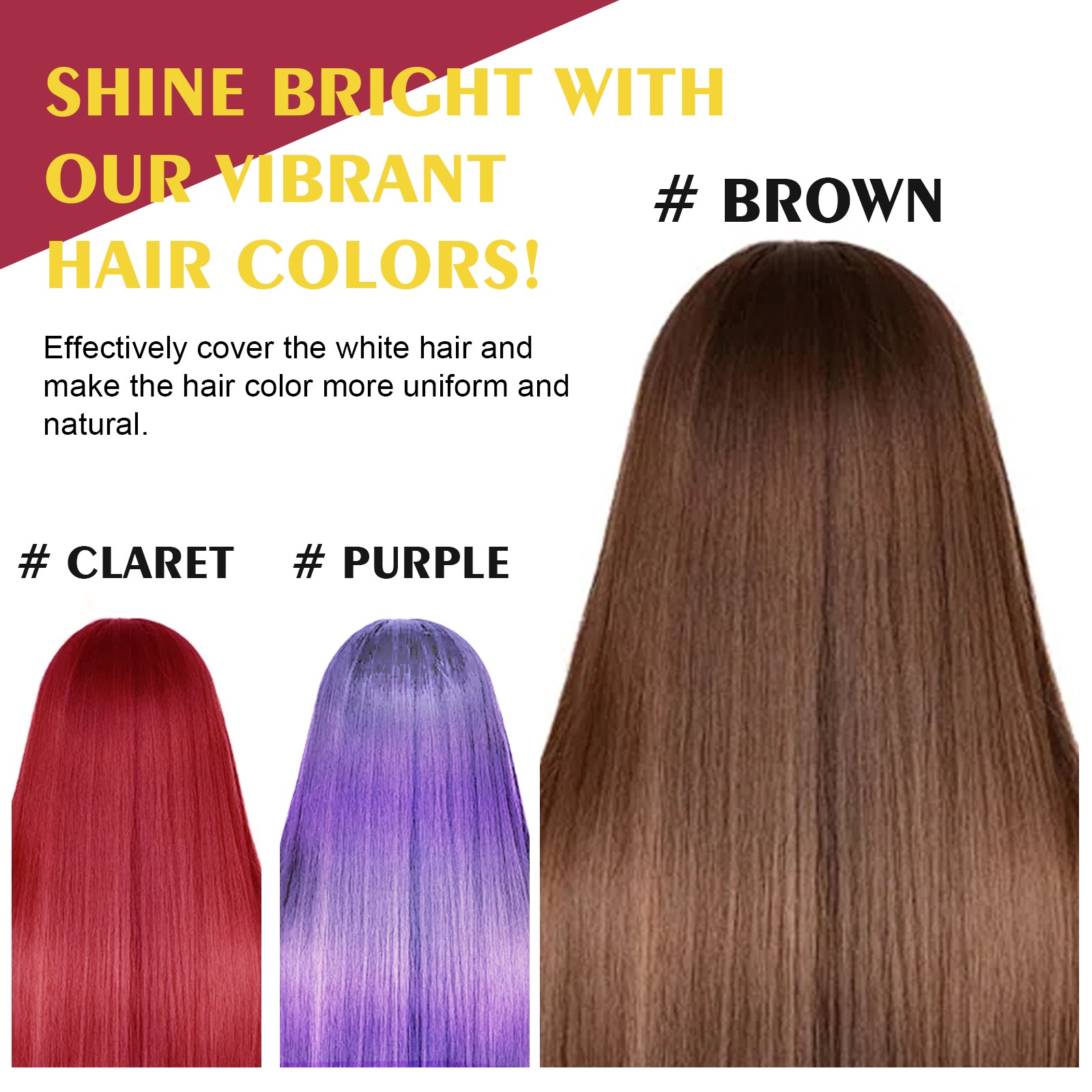Black Hair Dyeing Shampoo (Wine Red) Gentle, Non Stimulating, Moisturizing Scalp, Easy Color Change Hairdressing Shampoo