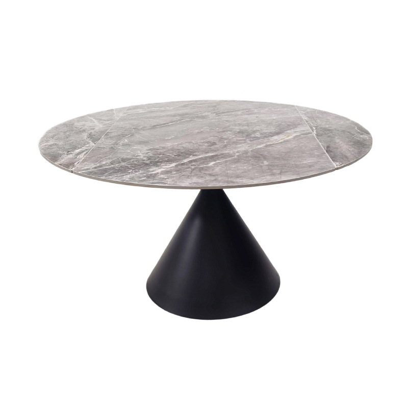 Home Three in One Rotating Rock Plate Dining Table Balcony Creative Edge Table Dual Use Black Sand Foot Rock Plate Small Tea Table