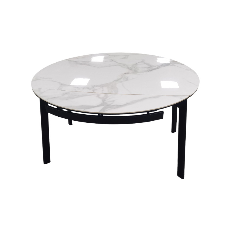 White minimalist commercial reception, negotiation, stainless steel rock plate tea table, rectangular rock plate dining table combination, spot wholesale