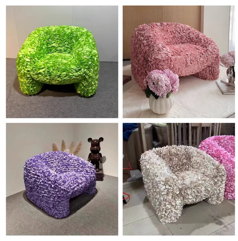 Moooi Lazy Style Living Room Irregular Petal Single Sofa Chair, Artistic & Viral Handmade Designer Armchair