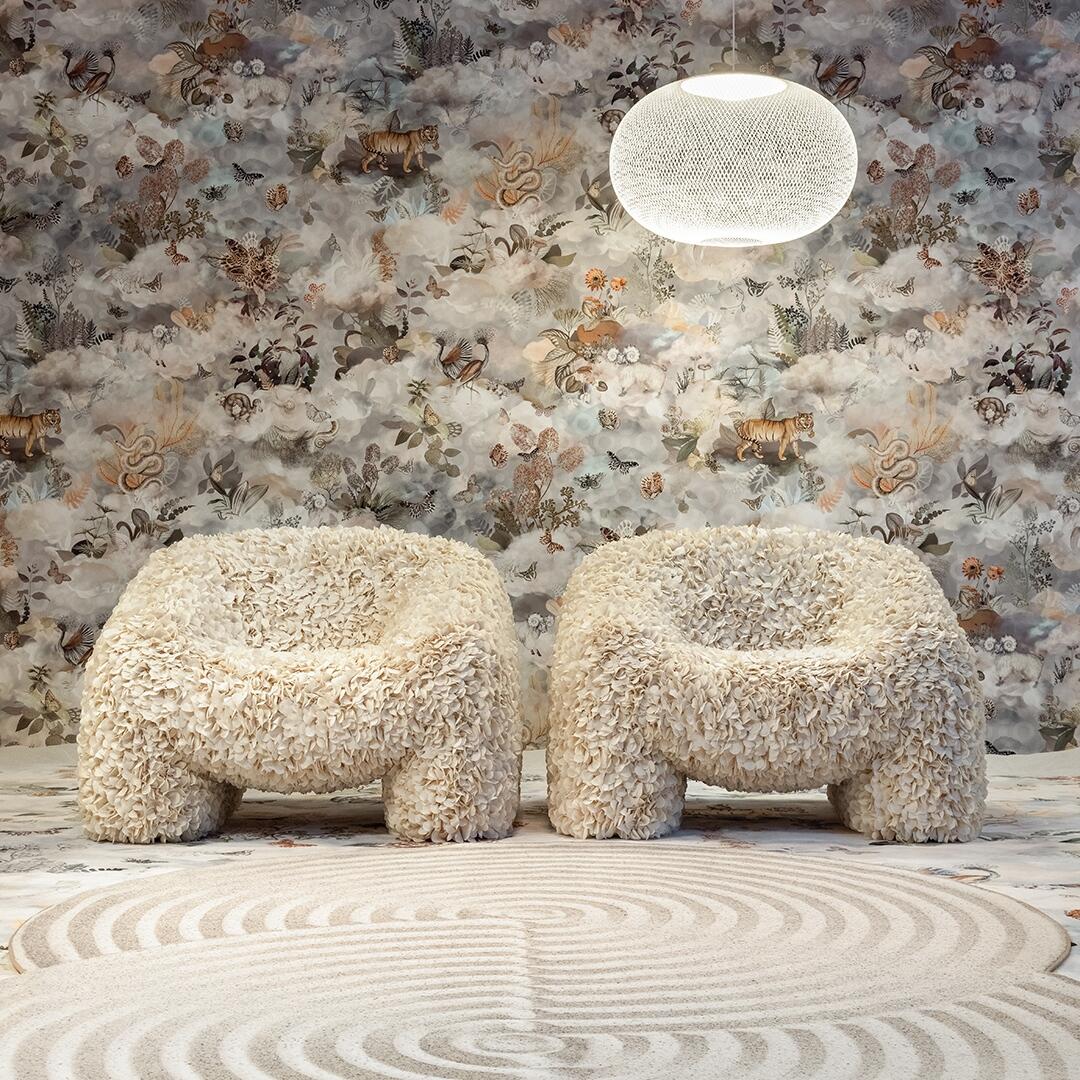 Moooi Lazy Style Living Room Irregular Petal Single Sofa Chair, Artistic & Viral Handmade Designer Armchair
