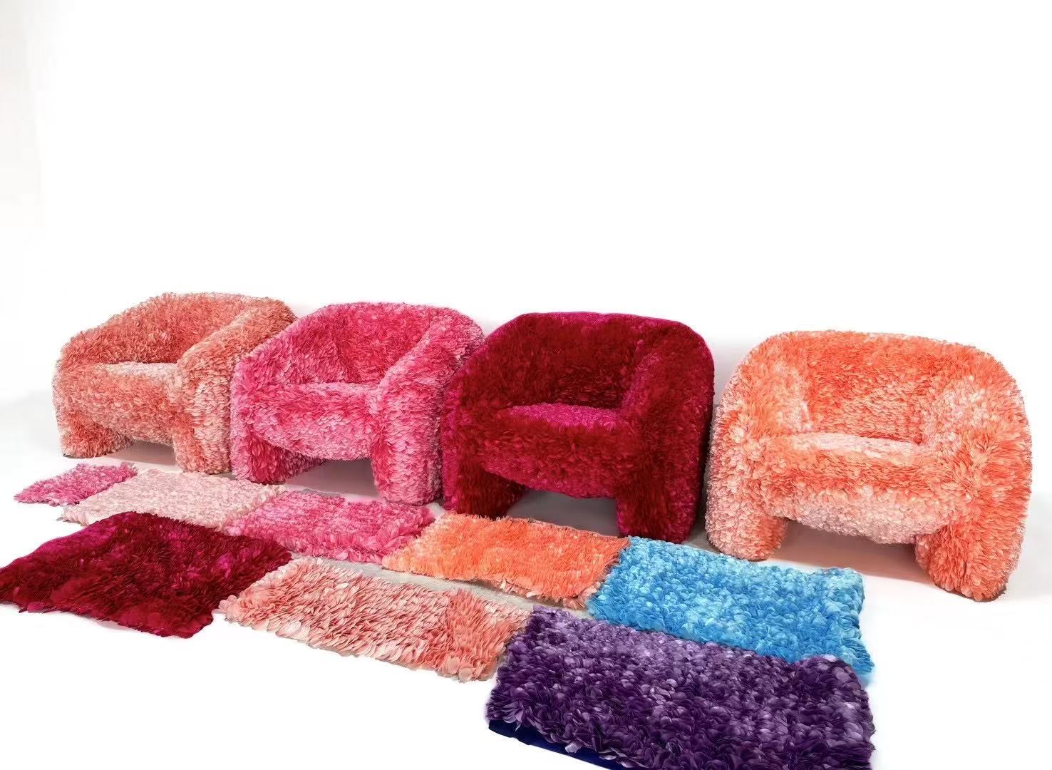 Moooi Lazy Style Living Room Irregular Petal Single Sofa Chair, Artistic & Viral Handmade Designer Armchair