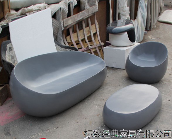 Cobblestone Sofa Fiberglass Seat, Shopping Mall Lounge Chair, Hotel & Sales Office Stool, Outdoor Creative Seat