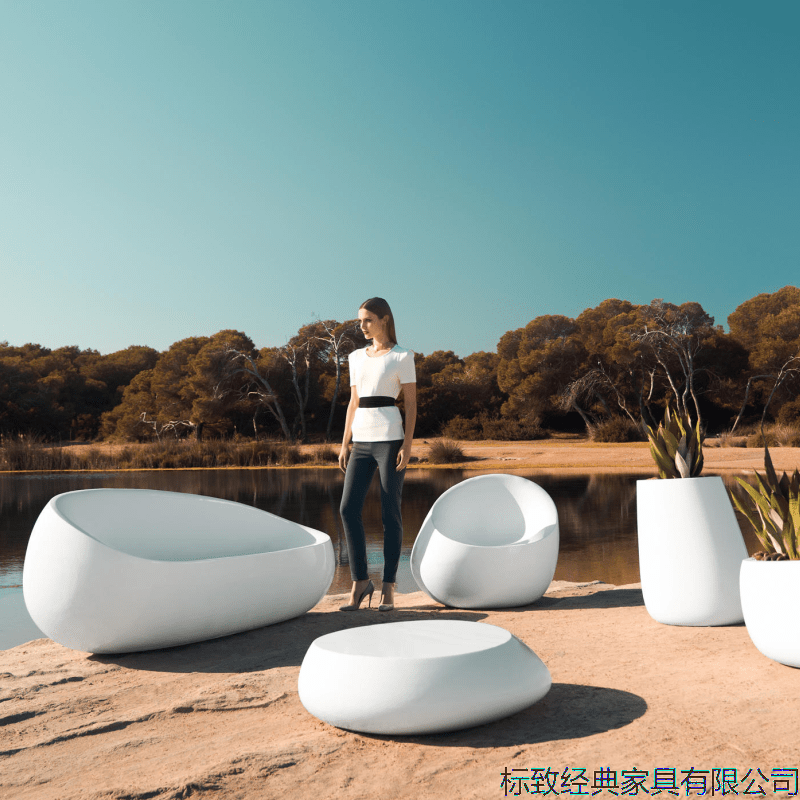 Cobblestone Sofa Fiberglass Seat, Shopping Mall Lounge Chair, Hotel & Sales Office Stool, Outdoor Creative Seat