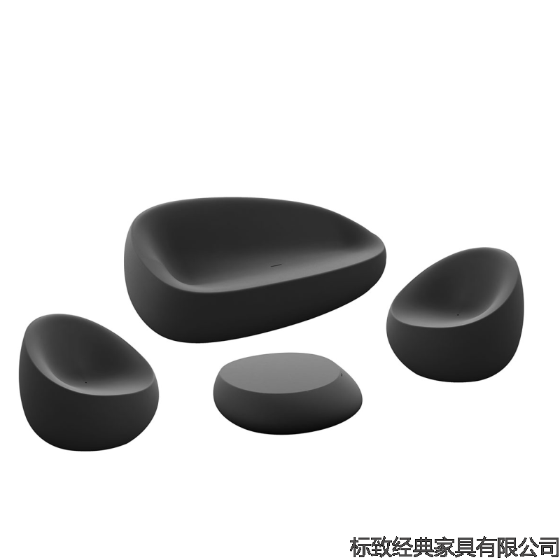 Cobblestone Sofa Fiberglass Seat, Shopping Mall Lounge Chair, Hotel & Sales Office Stool, Outdoor Creative Seat