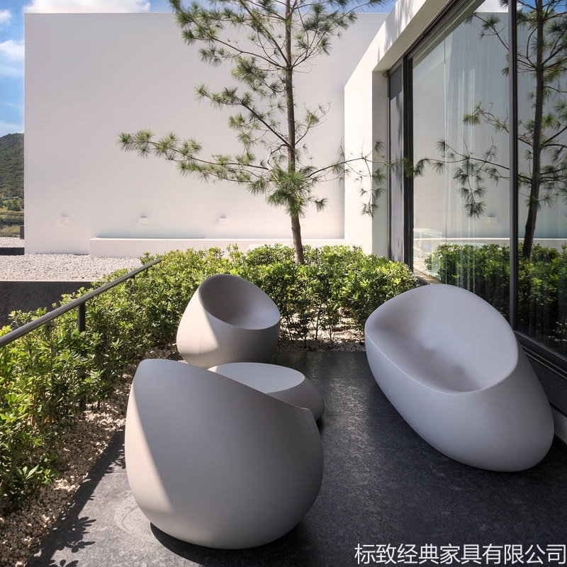 Cobblestone Sofa Fiberglass Seat, Shopping Mall Lounge Chair, Hotel & Sales Office Stool, Outdoor Creative Seat