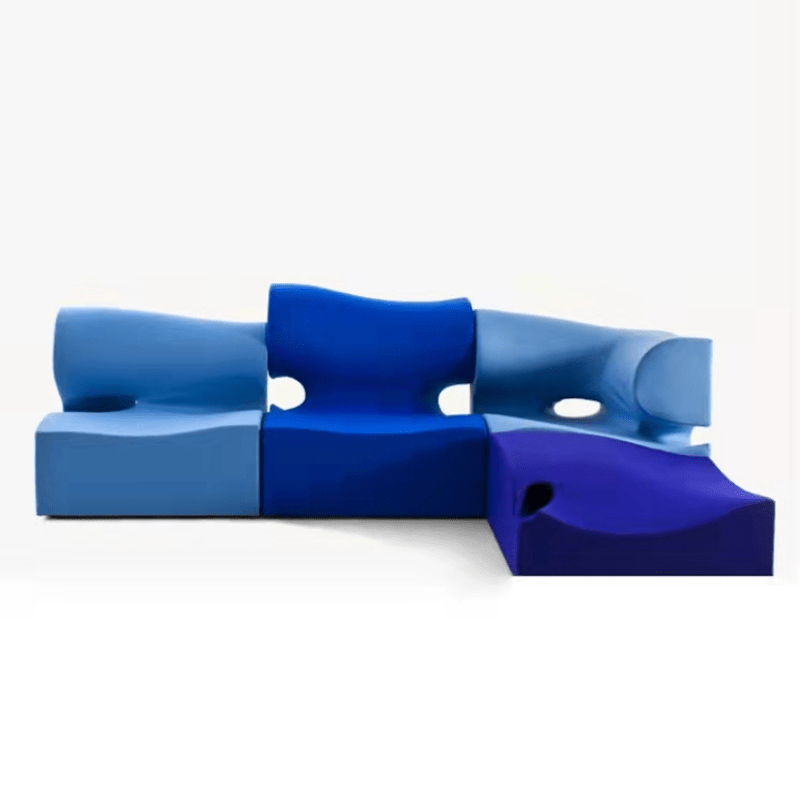 Milan New-Style Designer's Creative Hill Sofa, Hollowed-Out Keel-Shaped Spliced Sofa, Lobby Negotiation Sofa