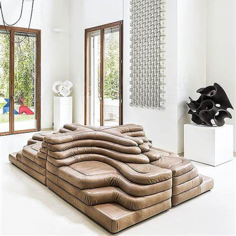 Italian Designer Cream-Style Fabric Sofa – Retro Sofa for Small Apartment/Villa/Large Flat