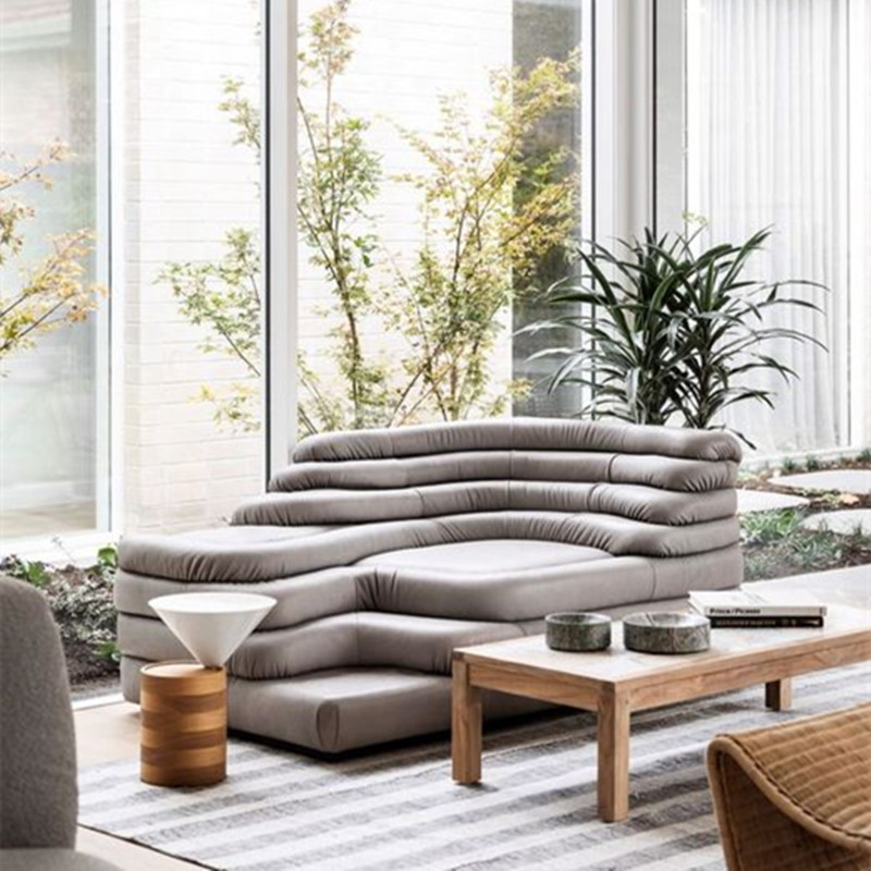 Italian Designer Cream-Style Fabric Sofa – Retro Sofa for Small Apartment/Villa/Large Flat