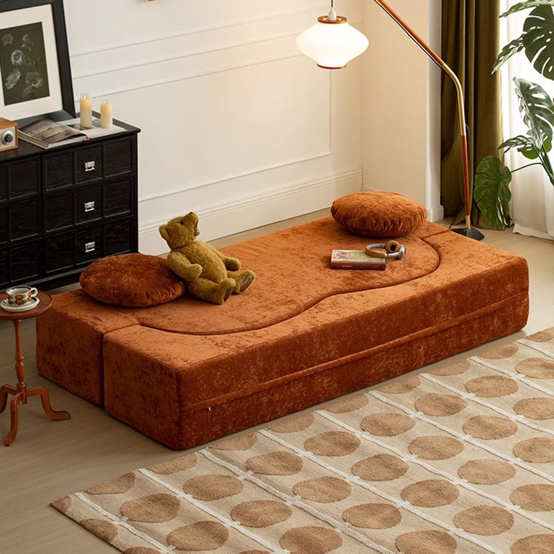 2026 New Mid-Ancient Style Compressed Sofa Bed | Fabric, Foldable Dual-Use for Small Living Rooms