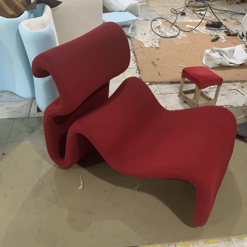 Nordic Ribbon S-shaped Leisure Chair - Minimalist Light Luxury Hotel Recliner