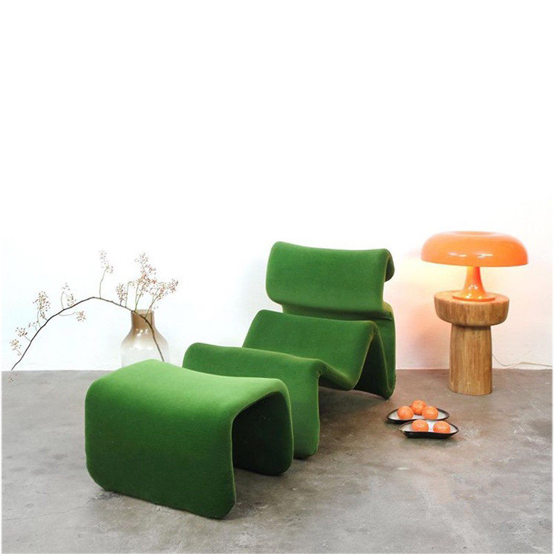 Nordic Ribbon S-shaped Leisure Chair - Minimalist Light Luxury Hotel Recliner