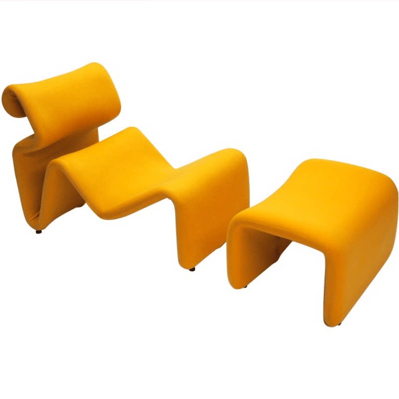 Nordic Ribbon S-shaped Leisure Chair - Minimalist Light Luxury Hotel Recliner