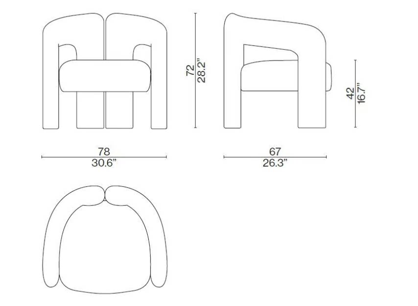 Italian Minimalist Cassina Single Sofa Chair - Modern Designer Upholstered Dining Chair for Living Rooms & Clubs