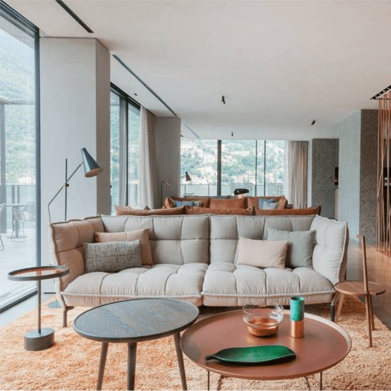 Designer Husk Sofa - Minimalist Modern Muscular Bread-shaped Rice Husk Leisure Sofa for Hotel Showrooms