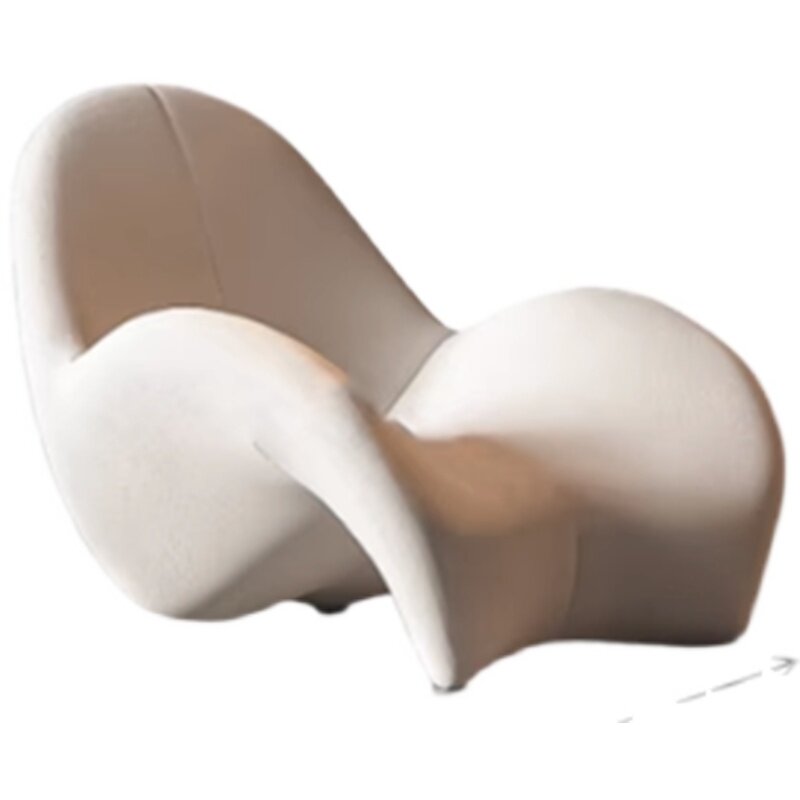 New Designer Light Luxury Leisure Chair - Nordic Minimalist Fiberglass Irregular Single Chair with Curved Back for Hotels