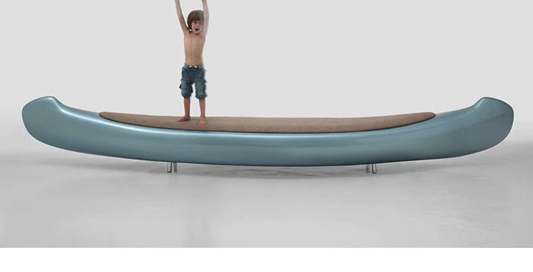 Designer Modern Fiberglass Art Sailboat Chair - Boat-shaped Bench for Marketing Centers & Outdoor Art Seating