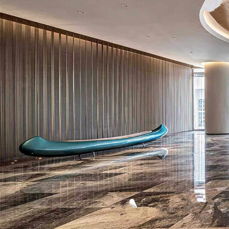 Designer Modern Fiberglass Art Sailboat Chair - Boat-shaped Bench for Marketing Centers & Outdoor Art Seating