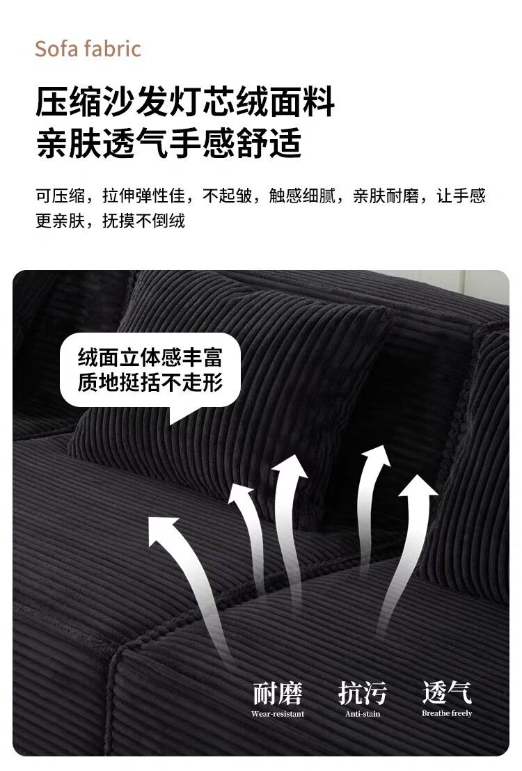 Compressed Retro Foldable Sofa Bed | Dual-purpose Fabric Sofa, Mid-Century Style for Living Room, Export Quality