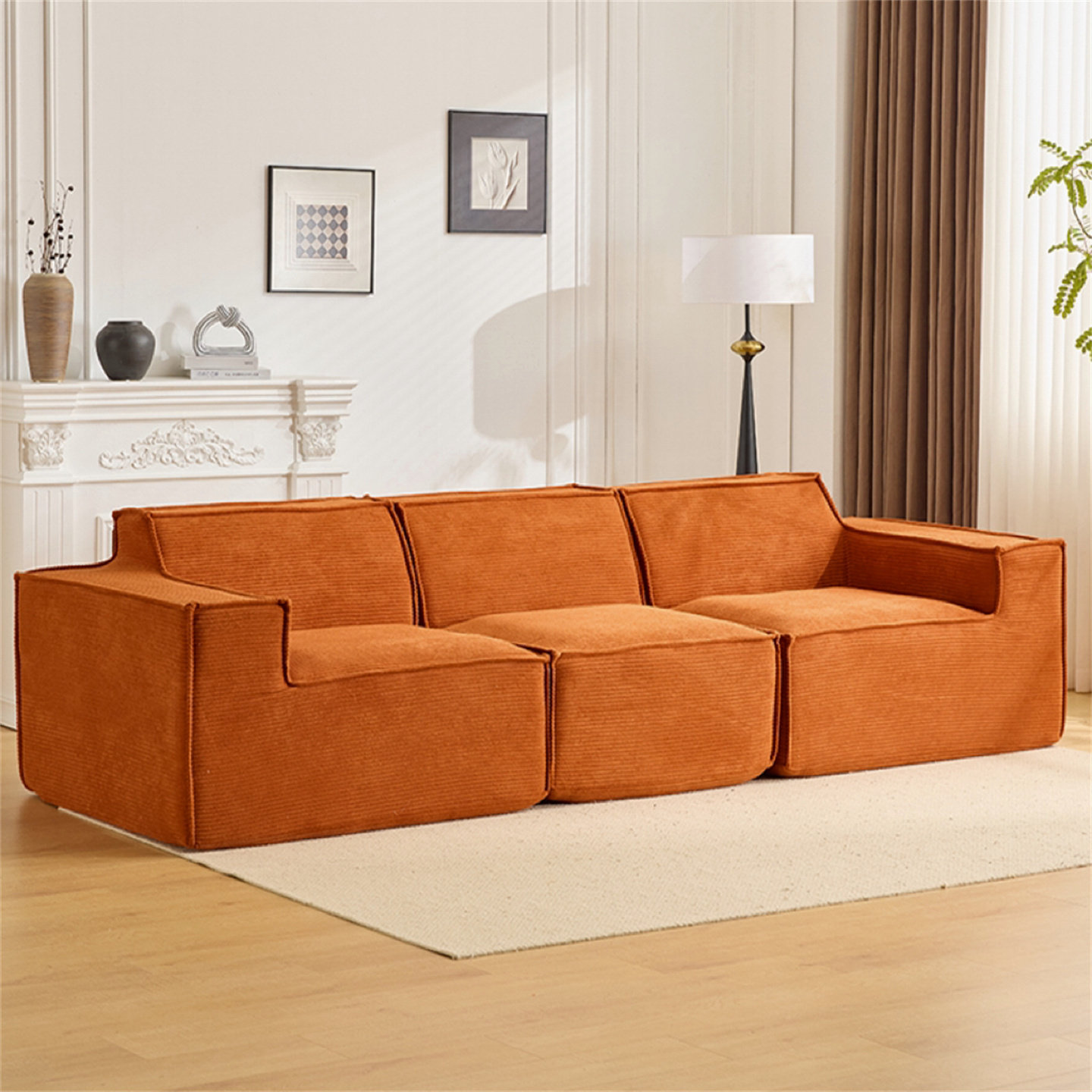 Compressed Retro Foldable Sofa Bed | Dual-purpose Fabric Sofa, Mid-Century Style for Living Room, Export Quality