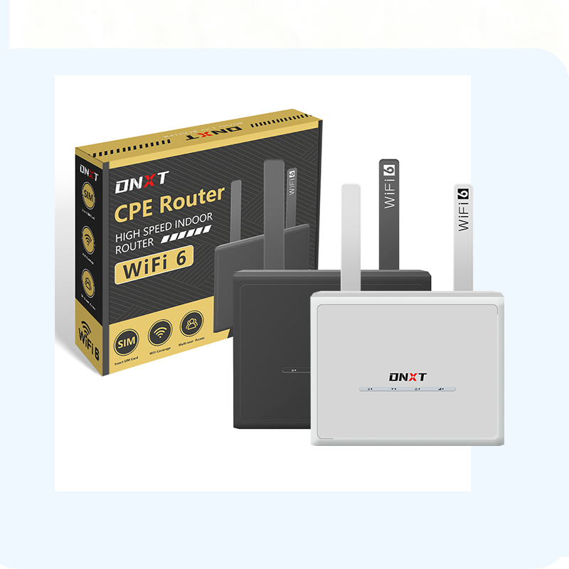 DNXT WR820 4G WiFi 6 LTE无线路由器 150Mbps可拆卸2根外置天线电池 户外C型路由器