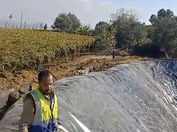 Agricultural irrigation reservoir in North Africa