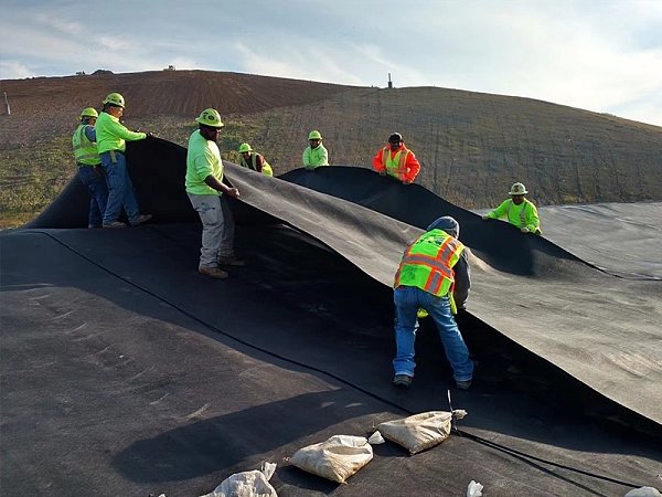 The seepage-proofing project of industrial waste in South America