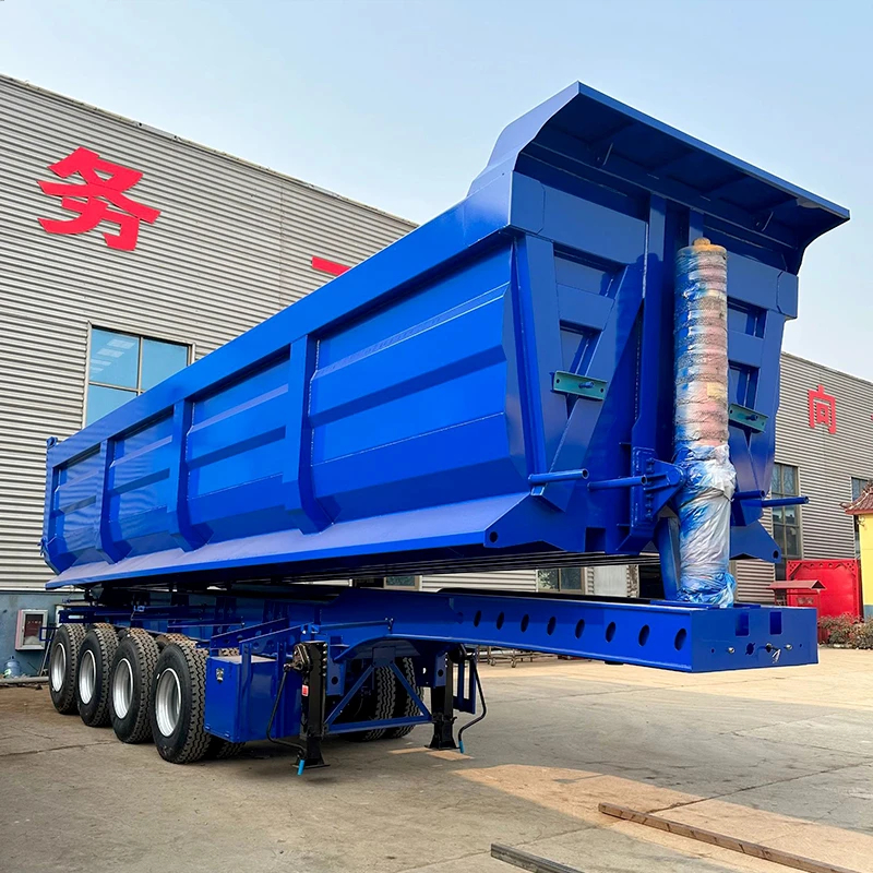 Used 3 Axles 80 Tons U Shape Tipper Trailer Semi Trailer