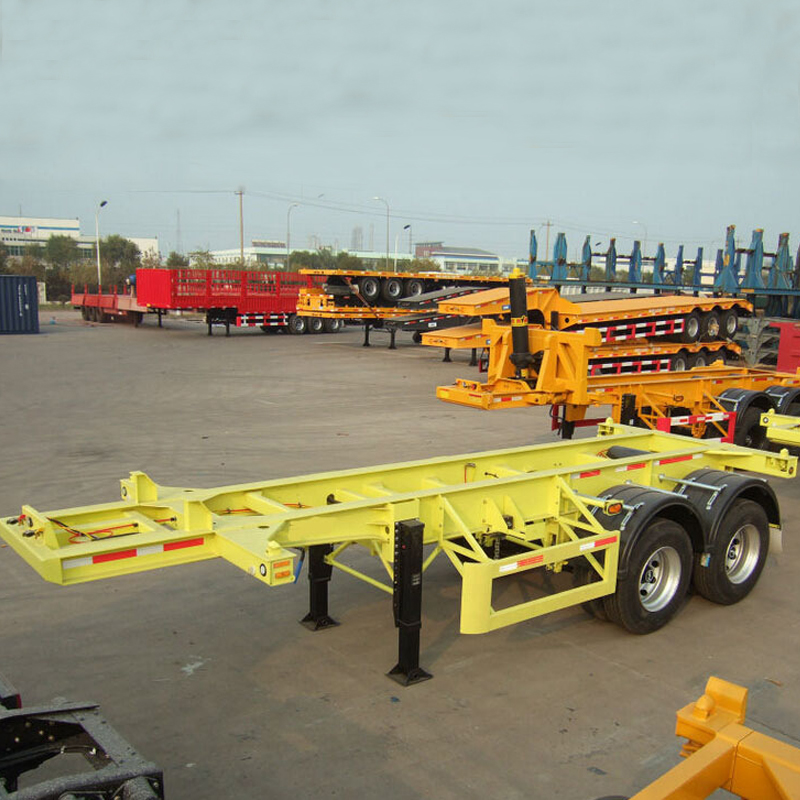 Used Skeletal Container Semi Trailer Steel 2 Axle
