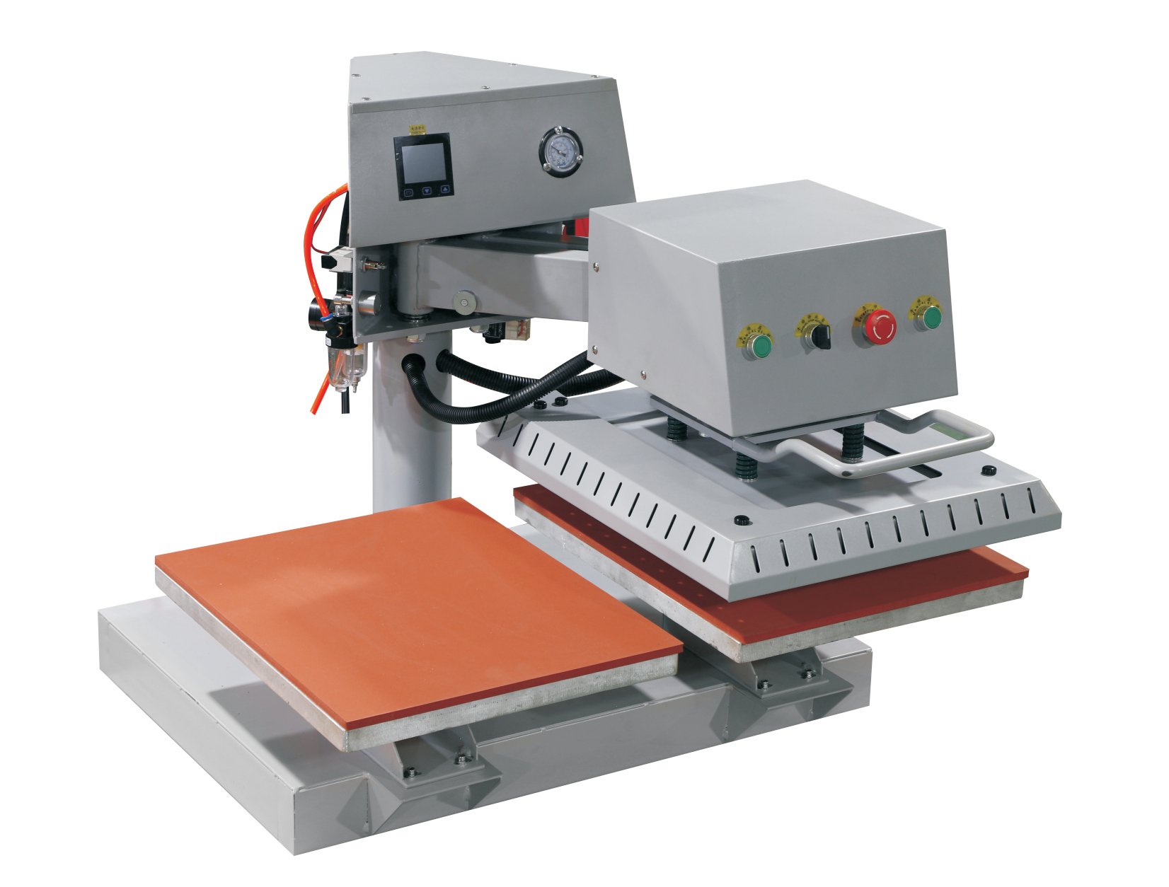 Pneumatic crank dual-station heat transfer machine