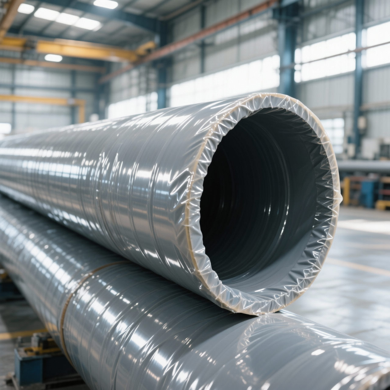 Our company has successfully developed a new type of plastic-coated steel pipe.