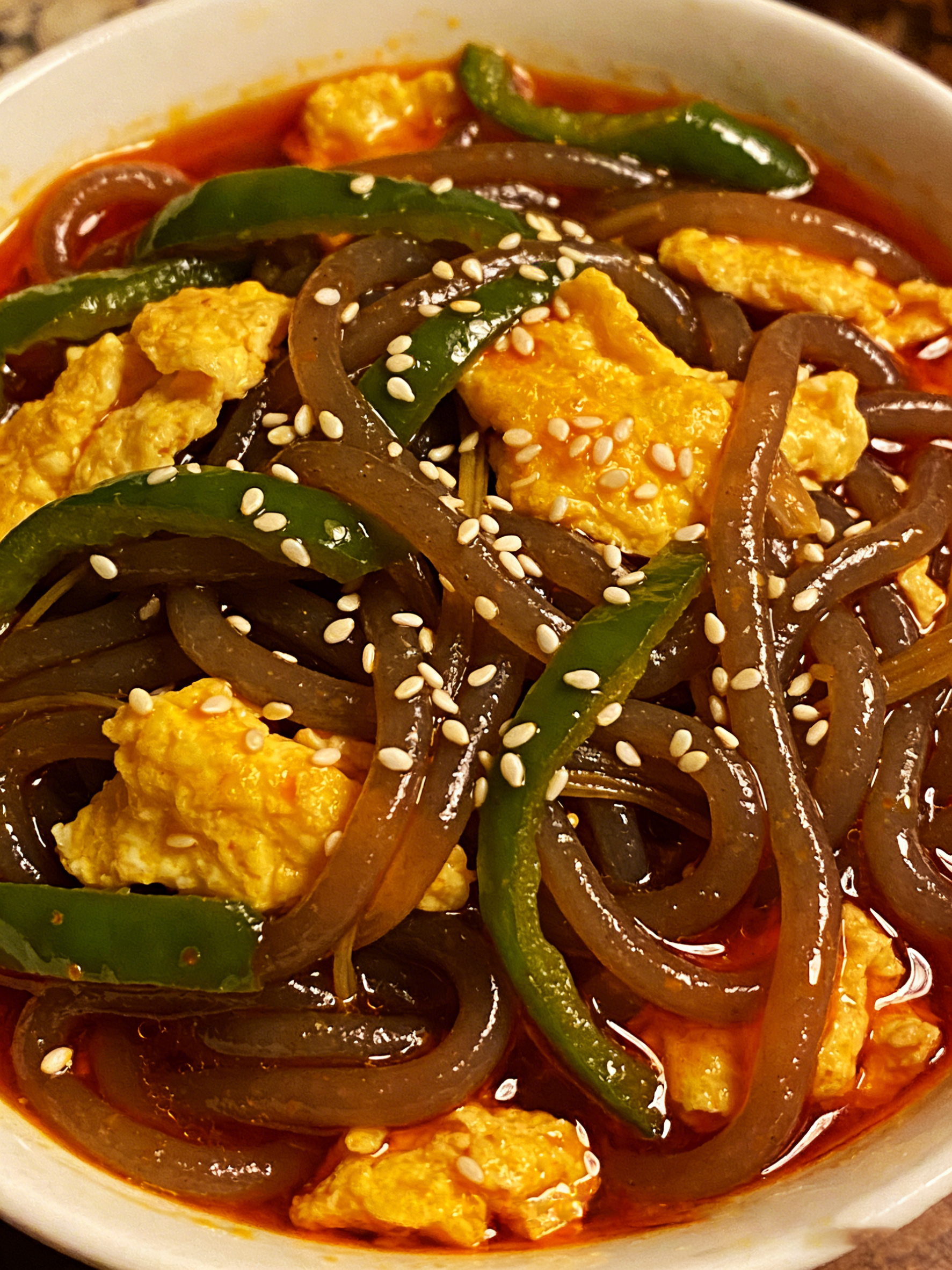 Spicy Konjac Noodles Stir fried Eggs