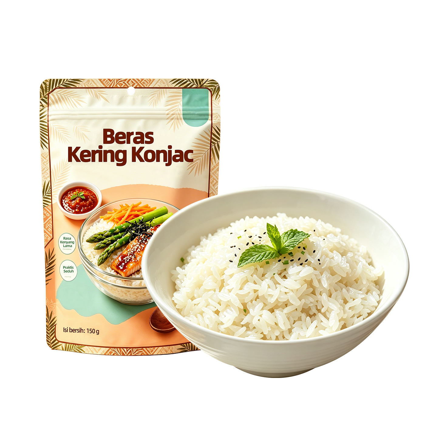 Dried Konjac Rice 100g Hot Water Instant Rice Original Flavor OEM Available For Southeast Asia Indonesia Market Dried Konjac Rice 100g Hot Water Instant Rice Original Flavor OEM Available For Southeast Asia Indonesia Market