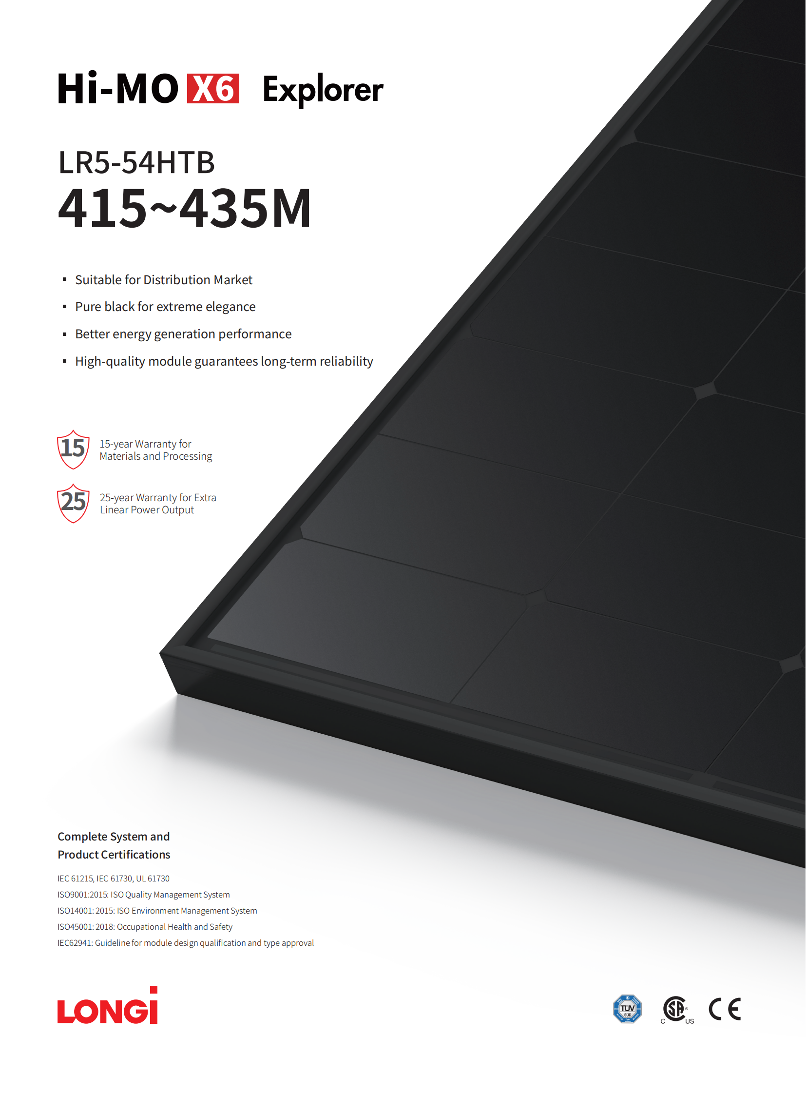 Longi Solar Hi-MO X6 LR5-54HTB 415-435M